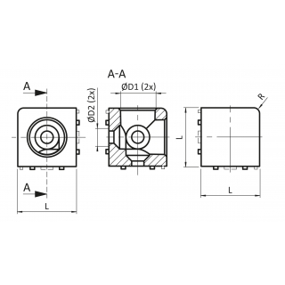 2D sarokösszekötő 30x30 Bosch kompatibilis 